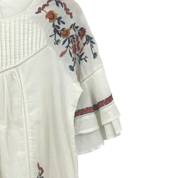 Free People Pavlo Embroidered Ivory Dress Ivory Boho Festival Size M - Picture 4 of 7